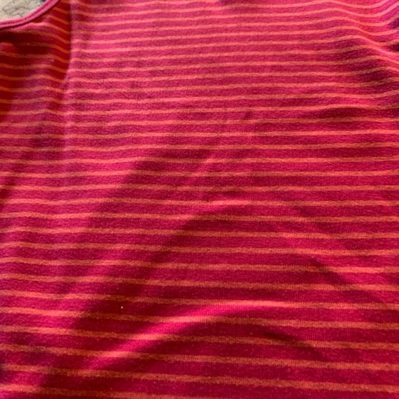 Erika Petite Pink and White Striped Sleeveless Polo Shirt Size LargeP - Picture 4 of 6